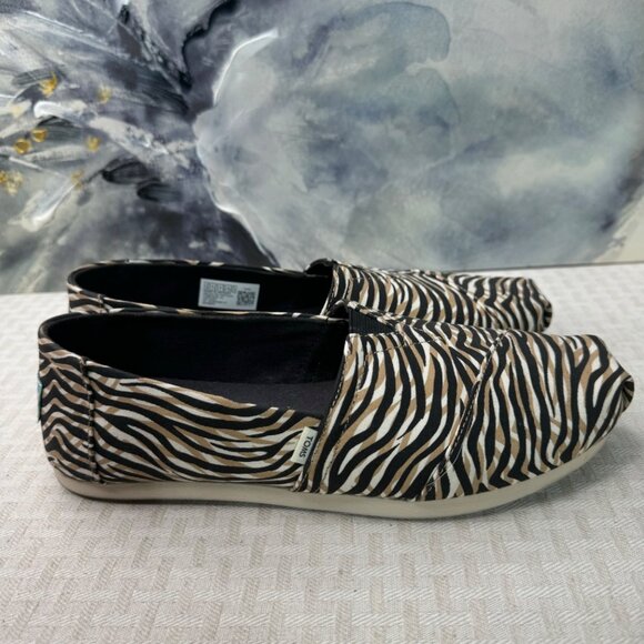 Toms Womens Size 8.5 Alpargata Espadrille Animal Print Slip-On Casual Flats - Picture 3 of 8